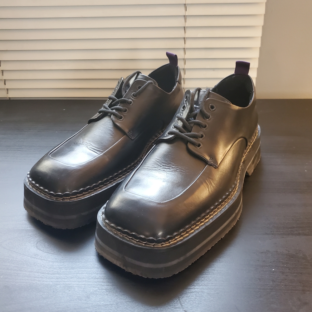 Eytys Phoenix Black Leather Platform Oxfords